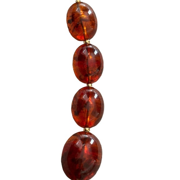 Fabulous Joan Rivers Faux Amber Goldtone Vintage Necklace 32” - Picture 3 of 9